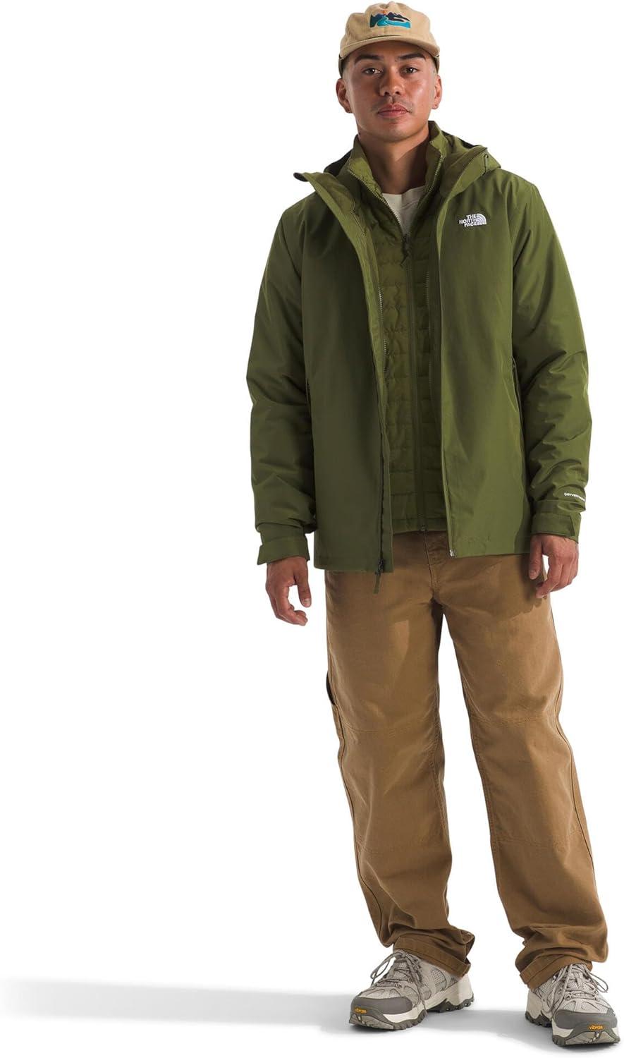 imageTHE NORTH FACE Mens Carto Mono Triclimate Hooded Jacket Insulated Winter Coat Wind ampamp Water Resistant Adjustable HoodWoodland Green