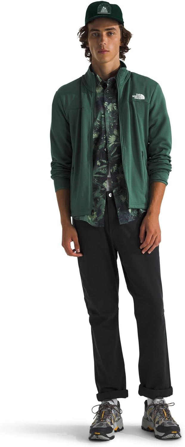 imageTHE NORTH FACE Mens Cedar Trail Grid Fleece Full Zip JacketDuck Green