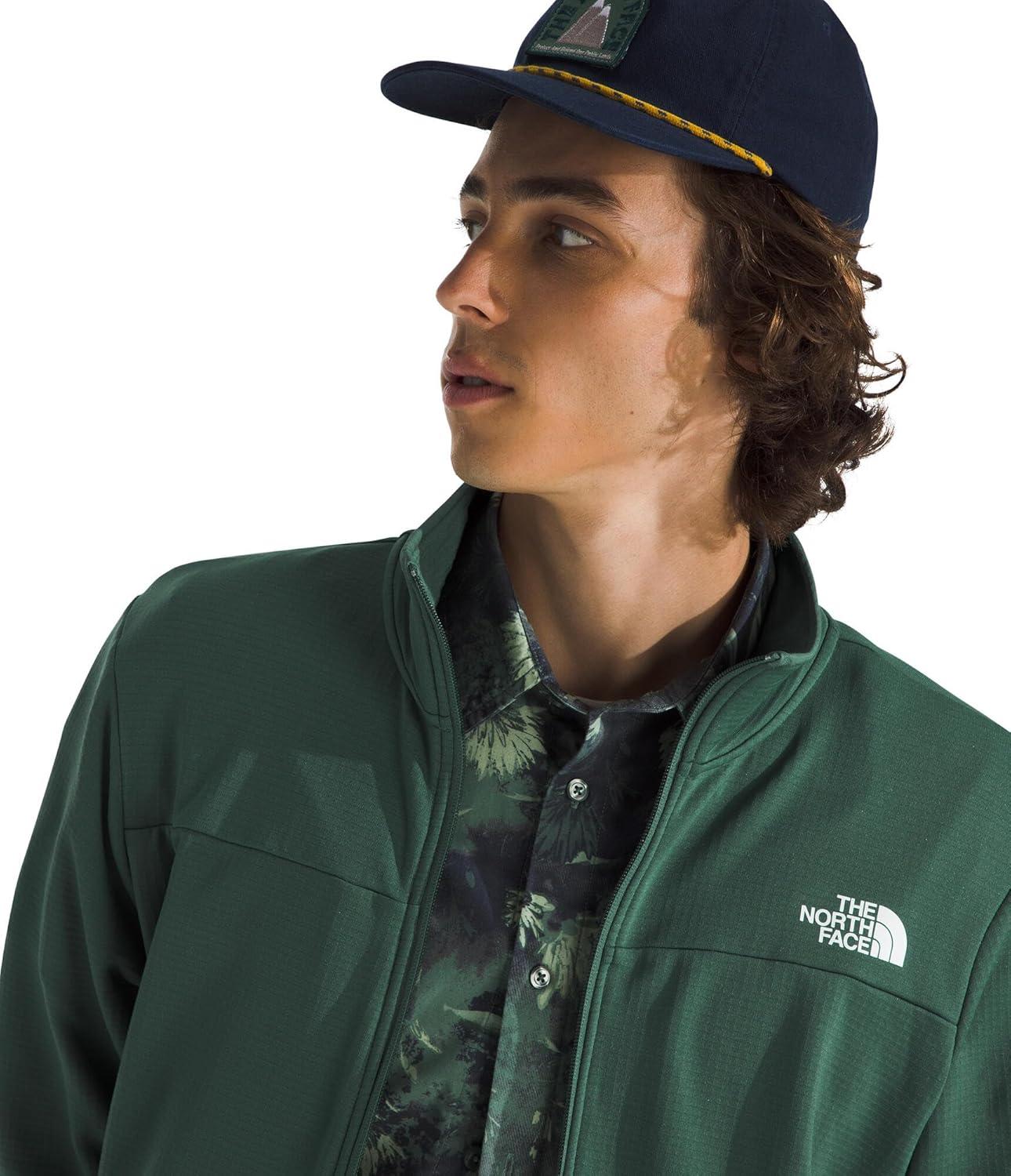 imageTHE NORTH FACE Mens Cedar Trail Grid Fleece Full Zip JacketDuck Green