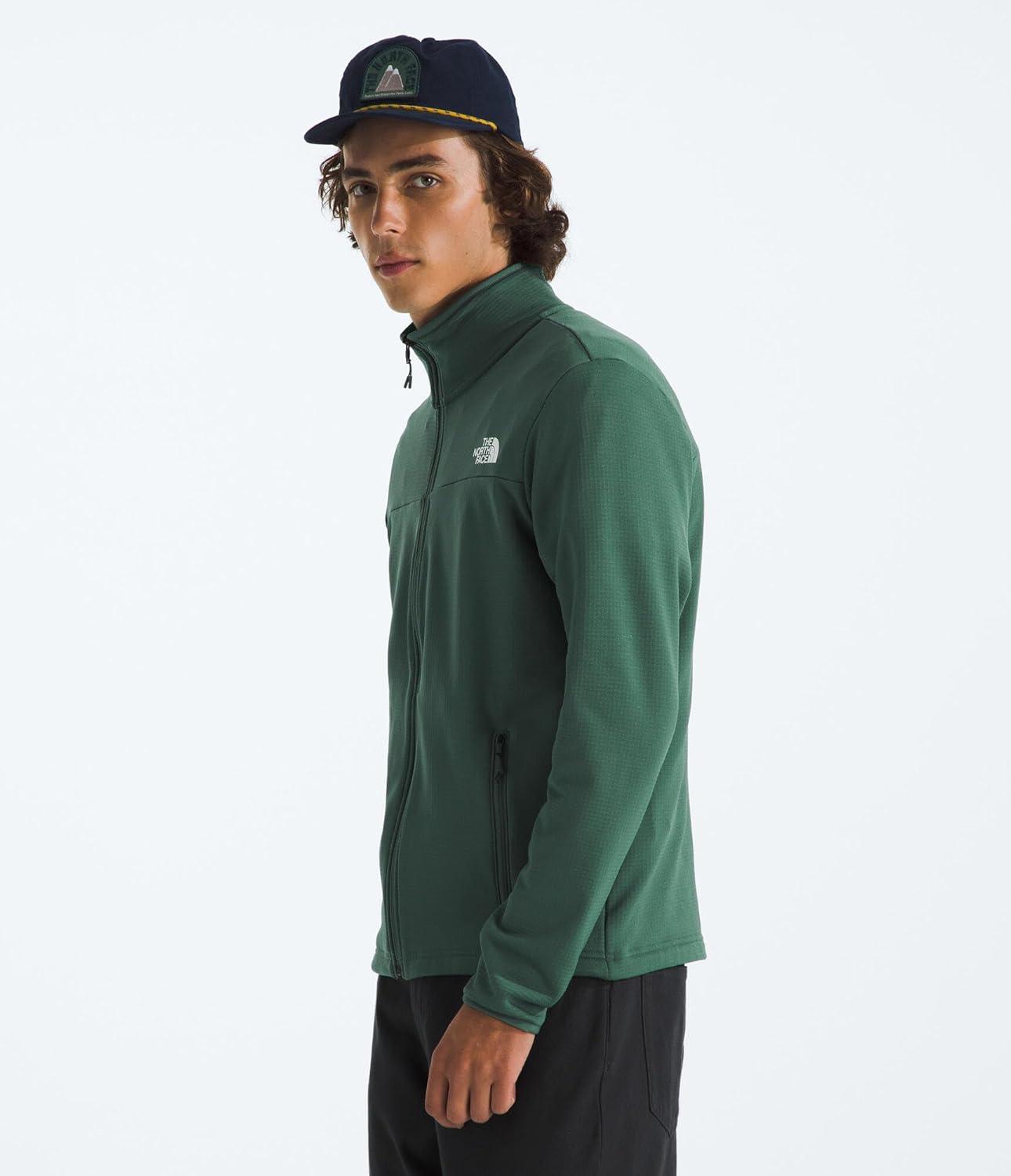 imageTHE NORTH FACE Mens Cedar Trail Grid Fleece Full Zip JacketDuck Green