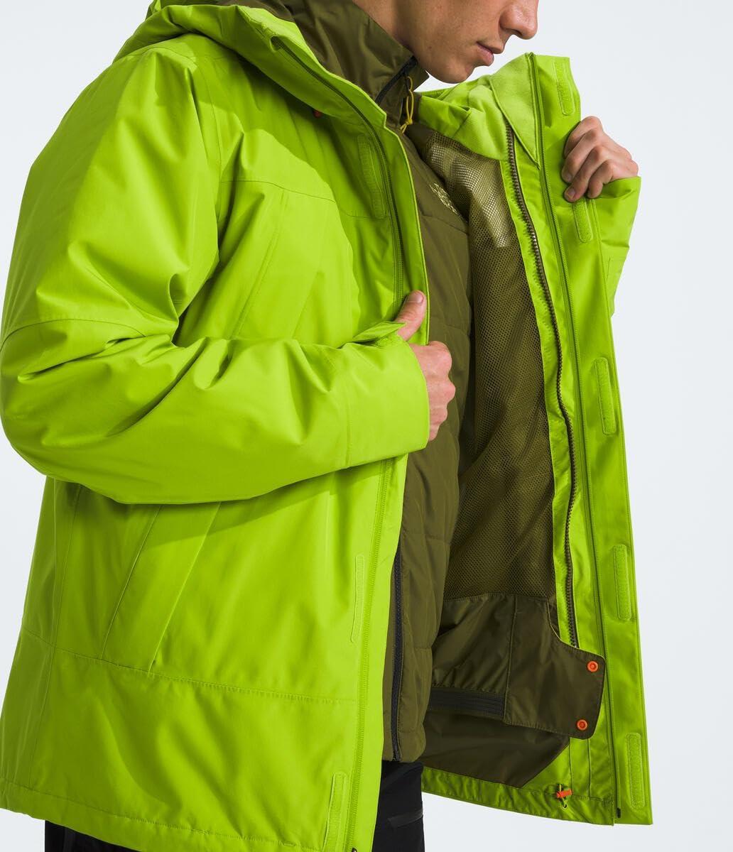 imageTHE NORTH FACE Mens Clement Triclimate Jacket Heatseeker Insulation ampamp Water Repellent Finish Helmet Compatible HoodMeadow GrassForest Olive