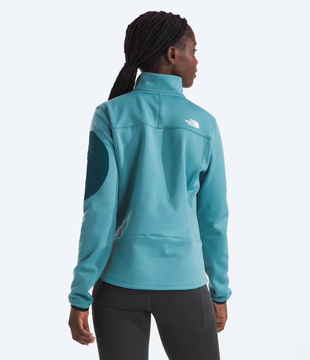 imageTHE NORTH FACE Mens Crest Full Zip Jacket Water Repellent Fleece Coat Double Layer Stand Collar ampamp Zip Hand PocketsAlgae BlueMidnight Petrol