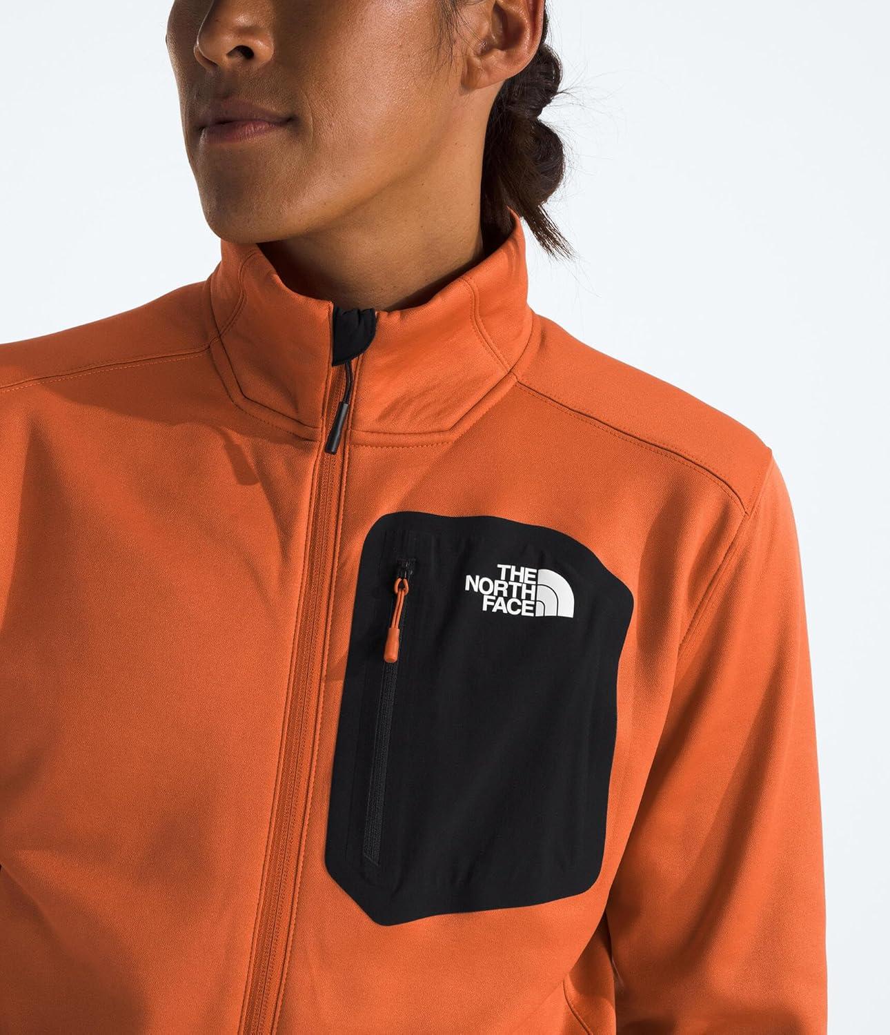 imageTHE NORTH FACE Mens Crest Full Zip Jacket Water Repellent Fleece Coat Double Layer Stand Collar ampamp Zip Hand PocketsIron BronzeTnf Black
