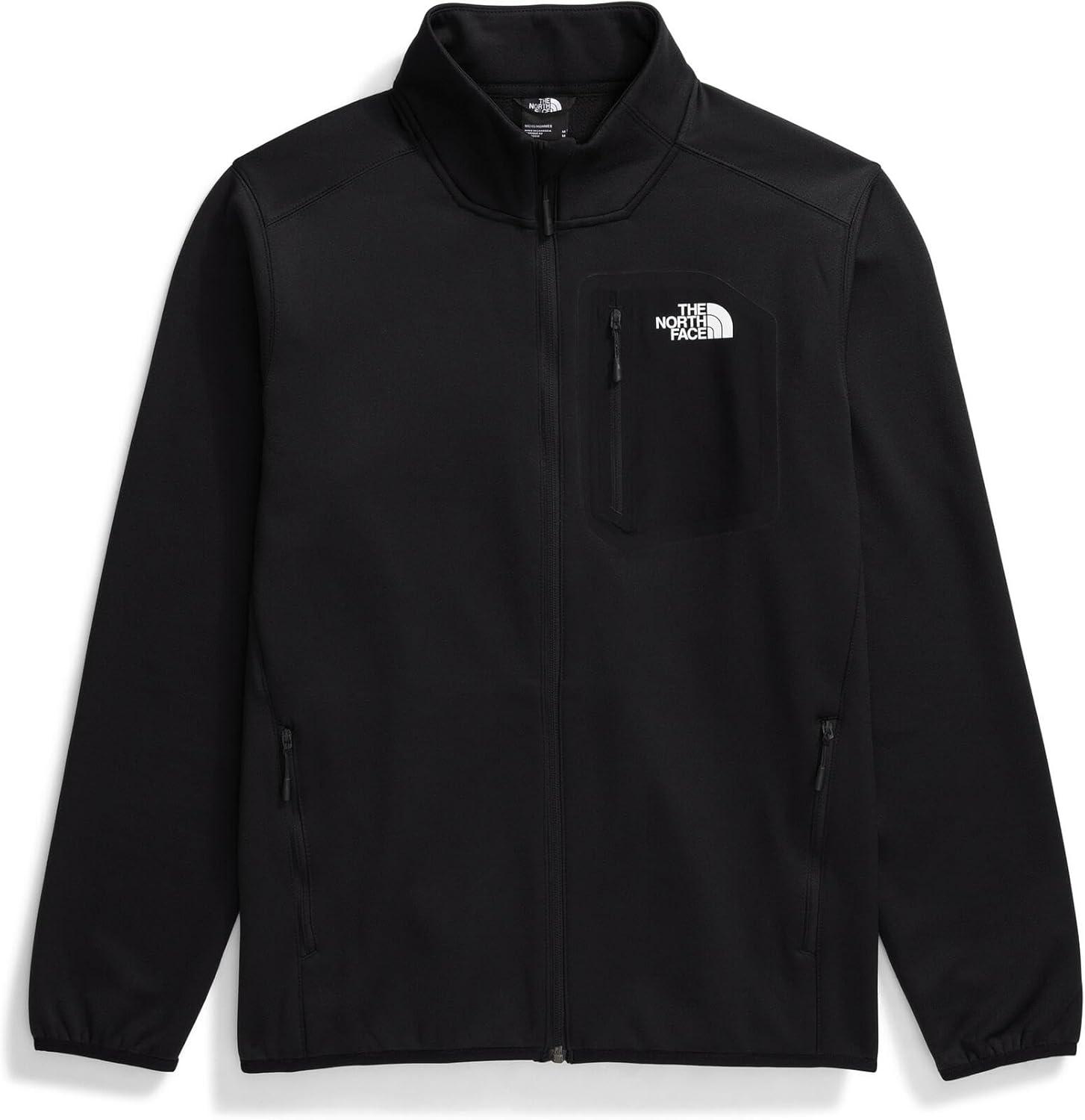 imageTHE NORTH FACE Mens Crest Full Zip Jacket Water Repellent Fleece Coat Double Layer Stand Collar ampamp Zip Hand PocketsTnf Black