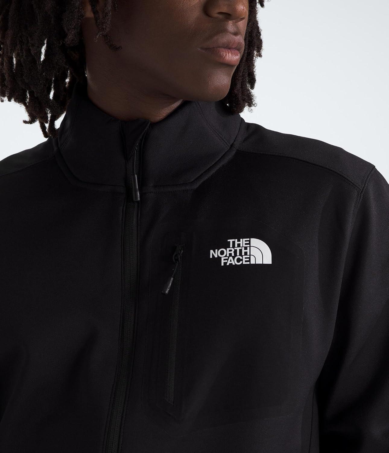 imageTHE NORTH FACE Mens Crest Full Zip Jacket Water Repellent Fleece Coat Double Layer Stand Collar ampamp Zip Hand PocketsTnf Black