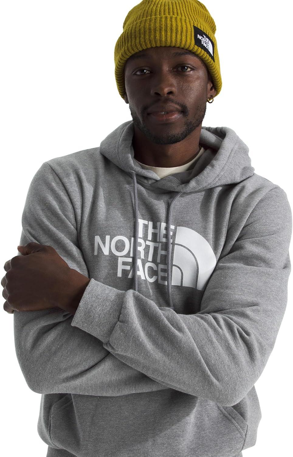 imageTHE NORTH FACE Mens Evolution Half Dome Hoodie Sweatshirt with 2 Piece Hood Adjustable Drawcord Kangaroo Hand PocketTnf Mid Grey Heather
