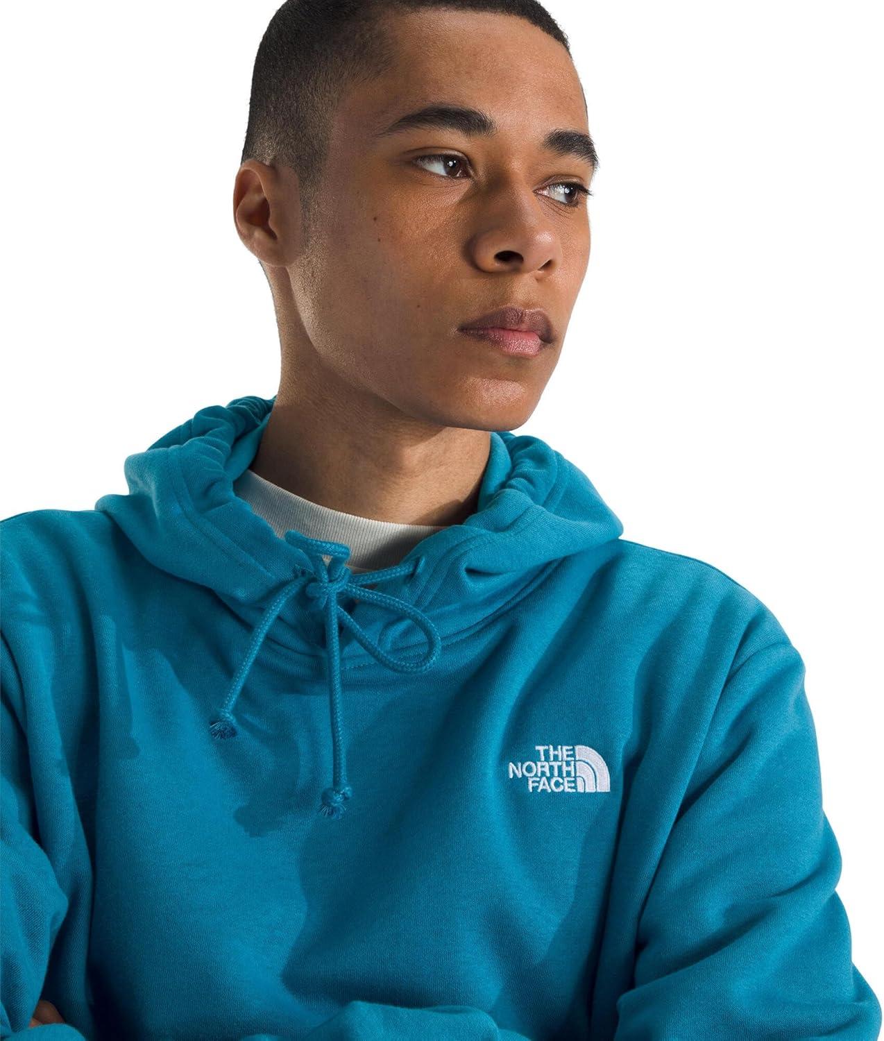 imageTHE NORTH FACE Mens Evolution Simple Dome Hoodie Hood with Adjustable Drawcord Kangaroo Hand Pocket Ribbed CollarDusk Blue