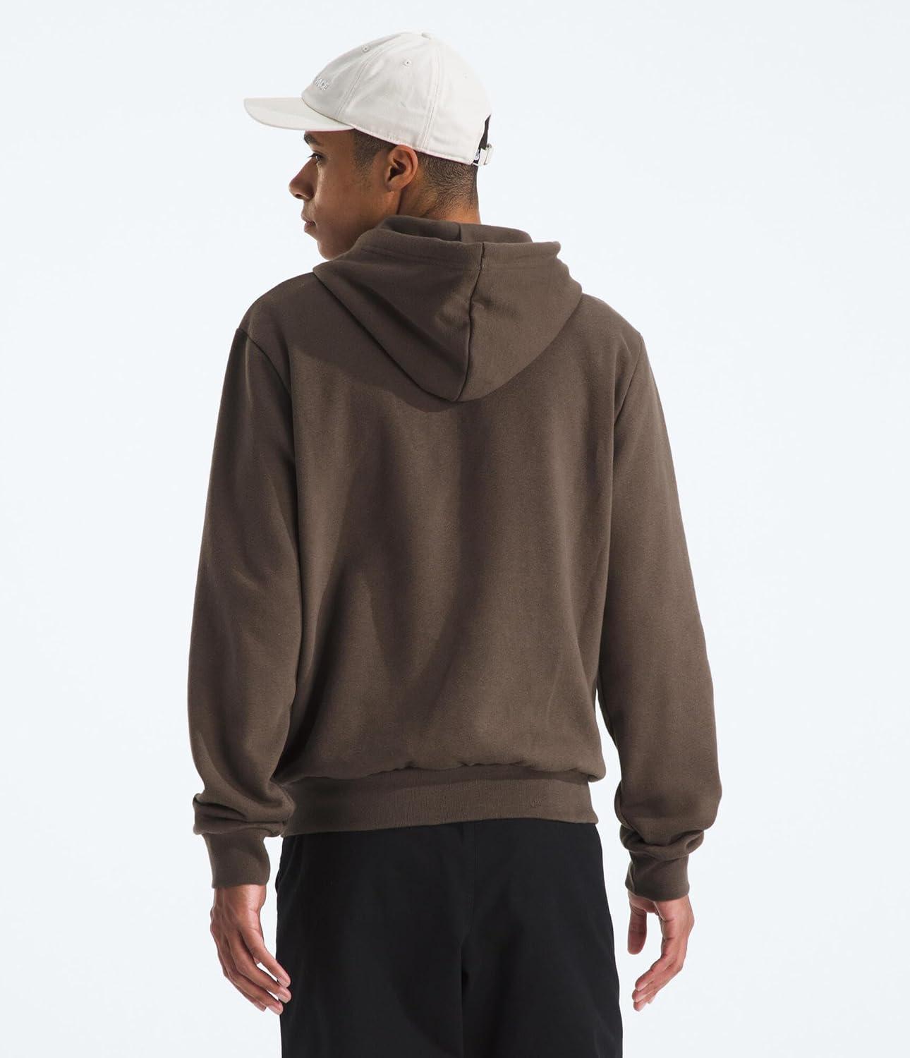 imageTHE NORTH FACE Mens Evolution Simple Dome Hoodie Hood with Adjustable Drawcord Kangaroo Hand Pocket Ribbed CollarSmokey Brown
