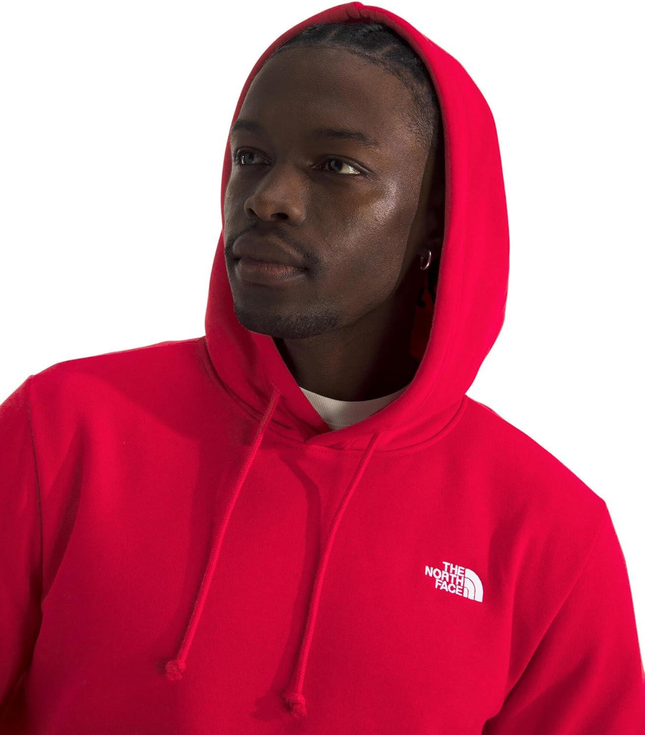 imageTHE NORTH FACE Mens Evolution Simple Dome Hoodie Hood with Adjustable Drawcord Kangaroo Hand Pocket Ribbed CollarTnf Red