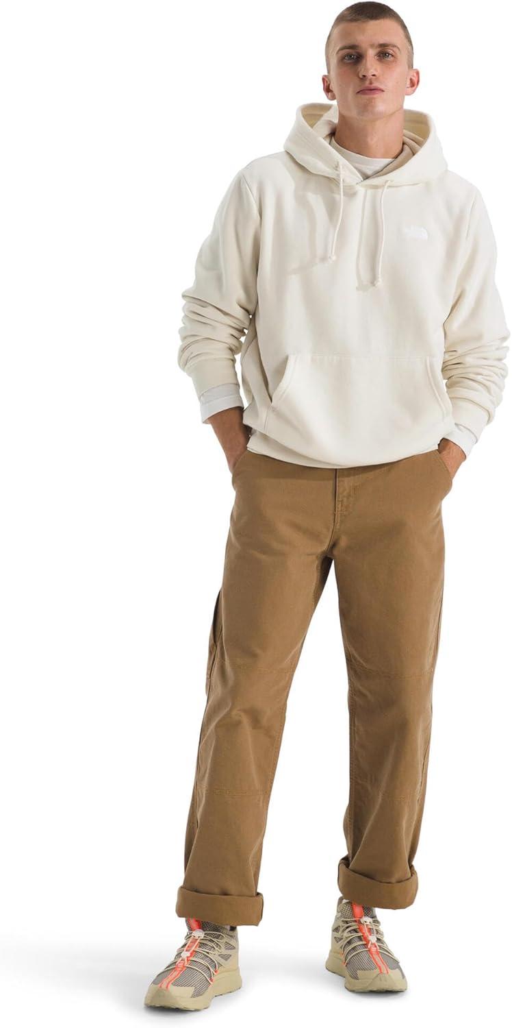 imageTHE NORTH FACE Mens Evolution Simple Dome Hoodie Hood with Adjustable Drawcord Kangaroo Hand Pocket Ribbed CollarWhite Dune
