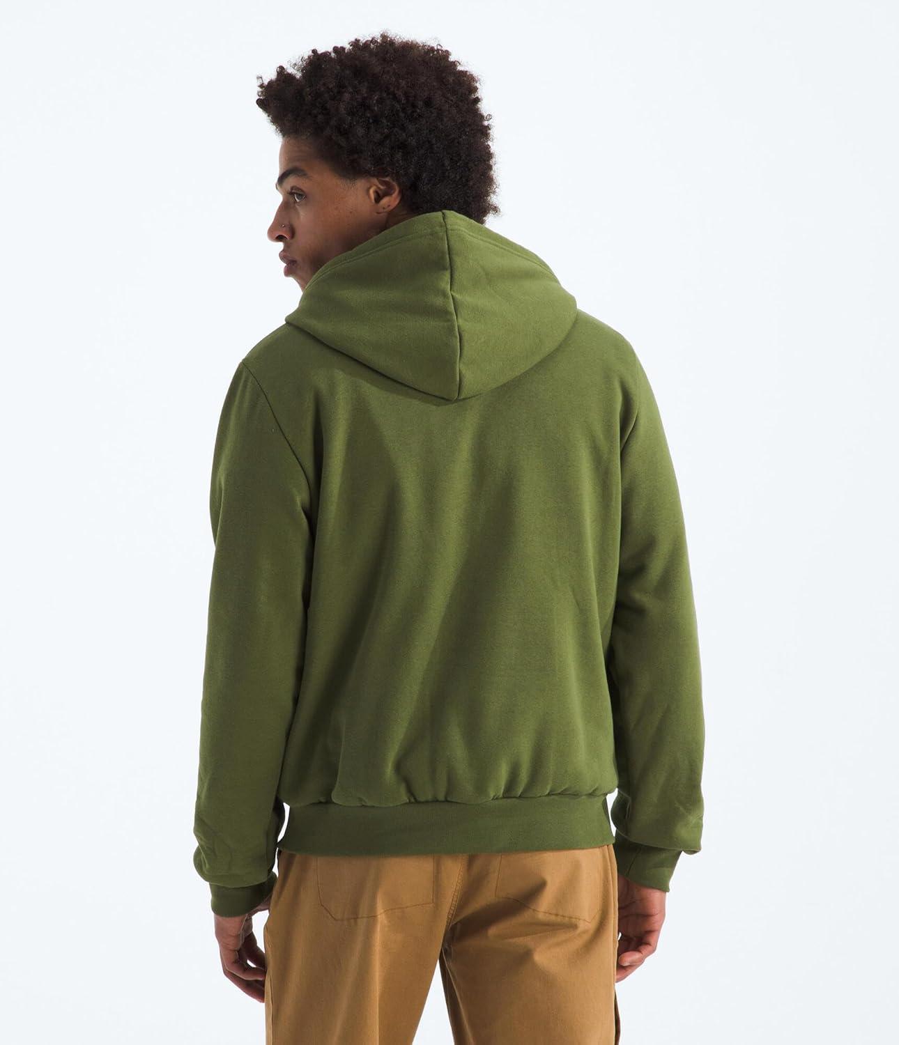 imageTHE NORTH FACE Mens Evolution Simple Dome Hoodie Hood with Adjustable Drawcord Kangaroo Hand Pocket Ribbed CollarWoodland Green