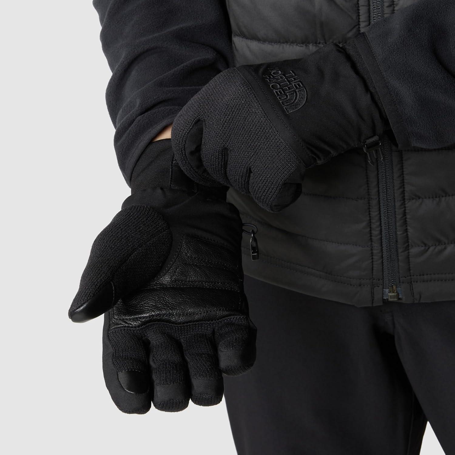 imageTHE NORTH FACE Mens Front Range Glove Touchscreen Compatible Water Repellent Padded Leather Palms Fleece LiningTnf Black Heather