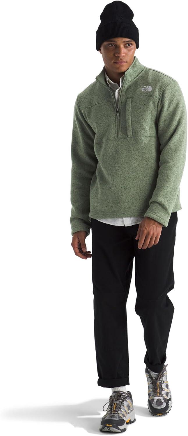 imageTHE NORTH FACE Mens Gordon Lyons Quarter Zip Jacket Cold Weather Top with Chest PocketBark Mist Heather