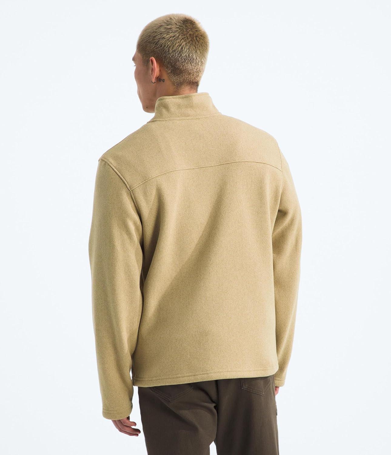 imageTHE NORTH FACE Mens Gordon Lyons Quarter Zip Jacket Cold Weather Top with Chest PocketKhaki Stone Heather