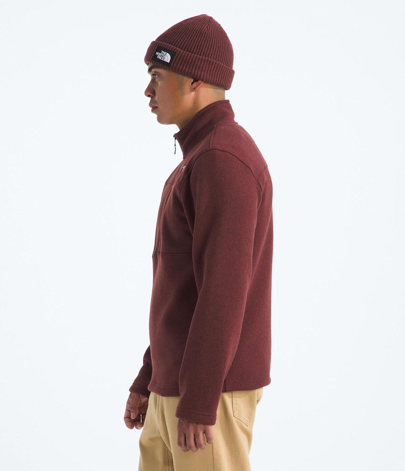 imageTHE NORTH FACE Mens Gordon Lyons Quarter Zip Jacket Cold Weather Top with Chest PocketSumac Heather