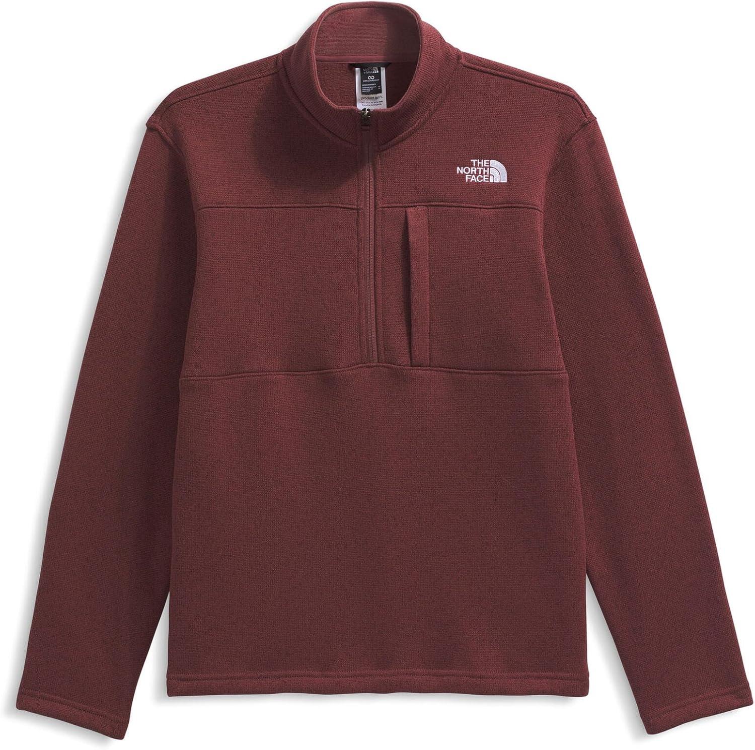 imageTHE NORTH FACE Mens Gordon Lyons Quarter Zip Jacket Cold Weather Top with Chest PocketSumac Heather