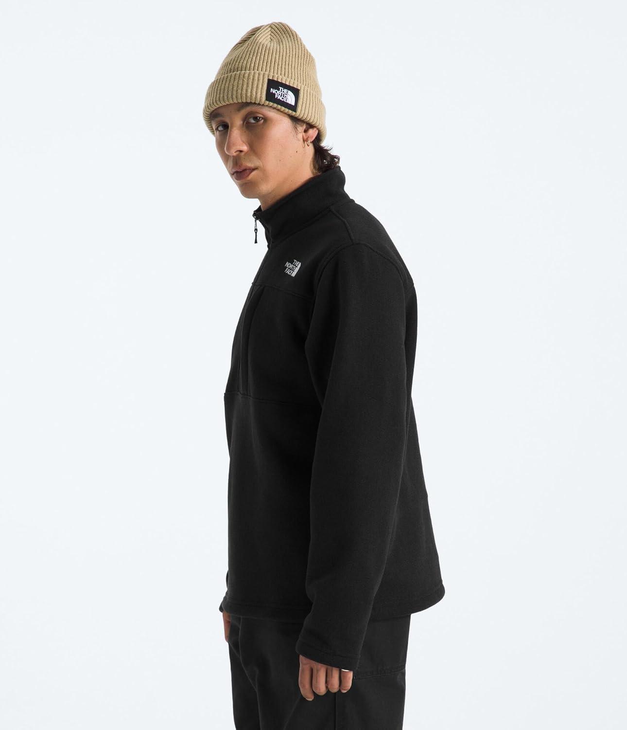 imageTHE NORTH FACE Mens Gordon Lyons Quarter Zip Jacket Cold Weather Top with Chest PocketTnf Black Heather