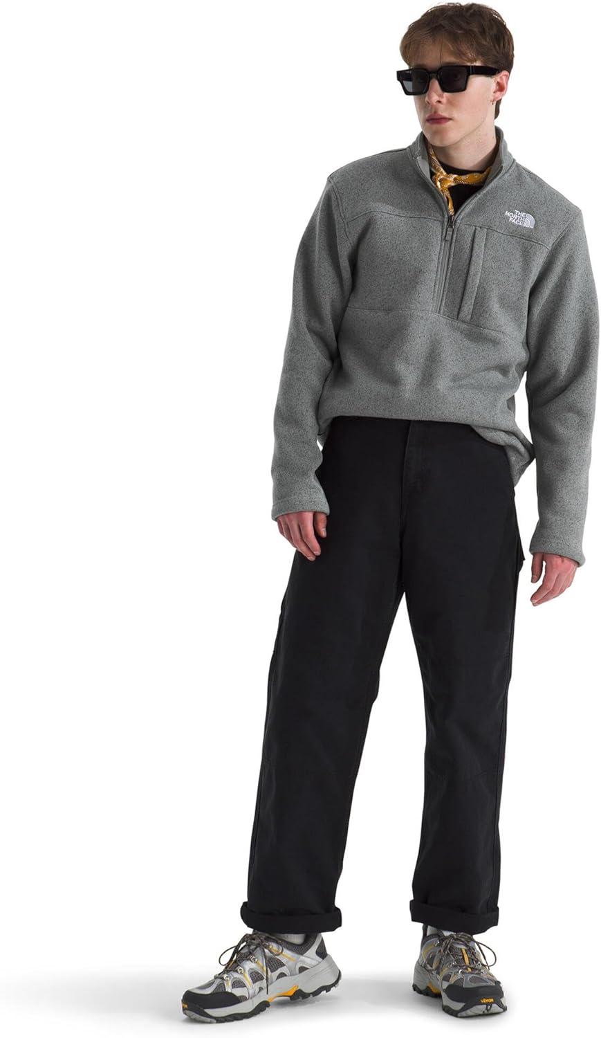 imageTHE NORTH FACE Mens Gordon Lyons Quarter Zip Jacket Cold Weather Top with Chest PocketTnf Medium Grey Heather