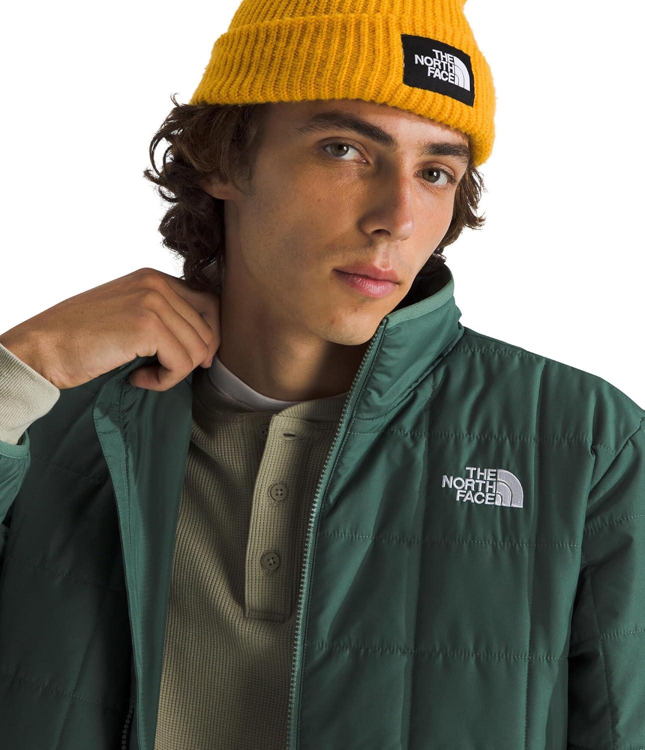 imageTHE NORTH FACE Mens Junction Insulated Jacket Water Repellent Winter Coat With Synthetic Insulation ampamp Zip Hand PocketsDuck Green