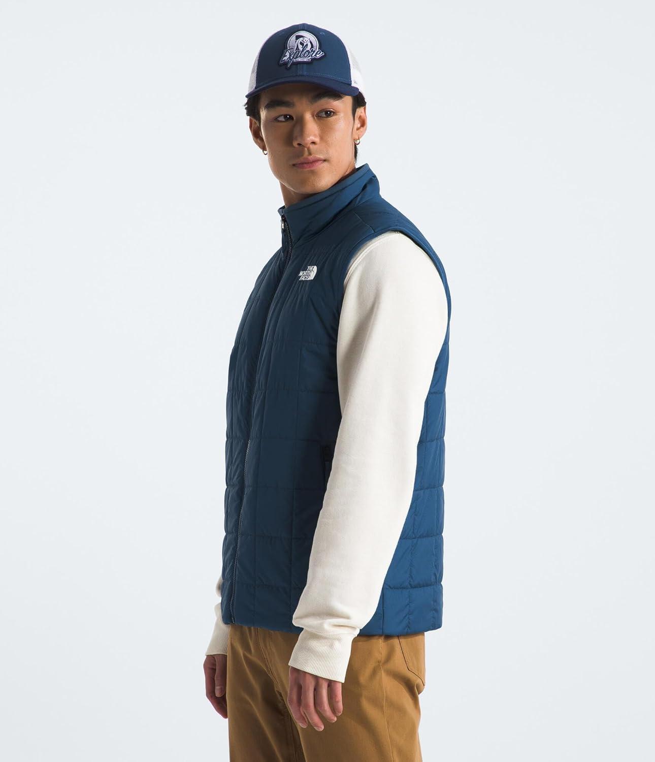 imageTHE NORTH FACE Mens Junction Insulated Vest Water Resistant With Heatseeker Insulation Stretch Bindings ampamp Zip PocketsShady Blue