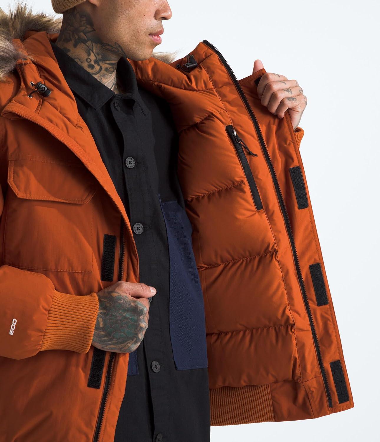 imageTHE NORTH FACE Mens McMurdo Bomber Jacket Waterproof Waterfowl Down Insulation Hooded JacketEarthen Copper