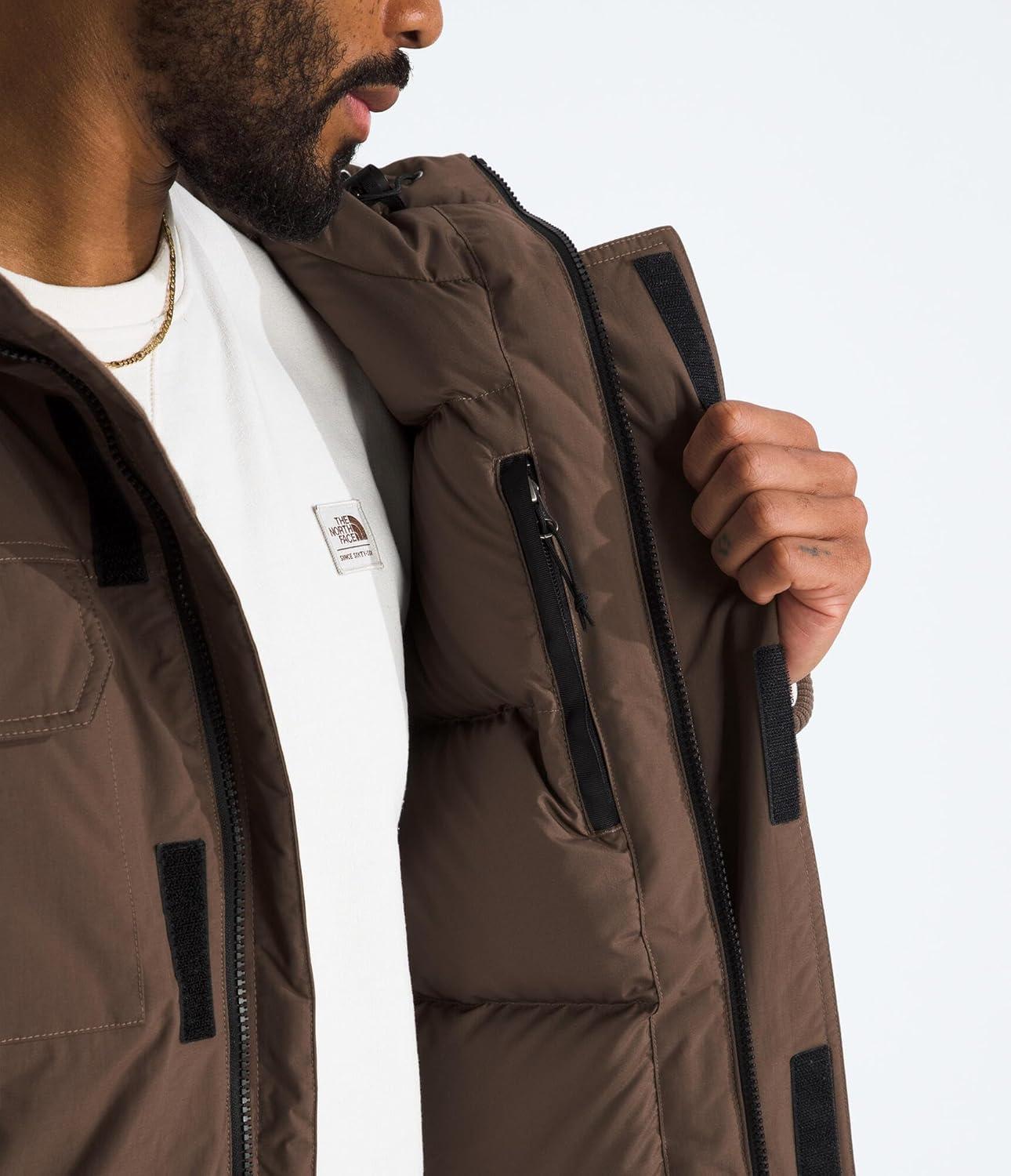 imageTHE NORTH FACE Mens McMurdo Bomber Jacket Waterproof Waterfowl Down Insulation Hooded JacketSmokey Brown