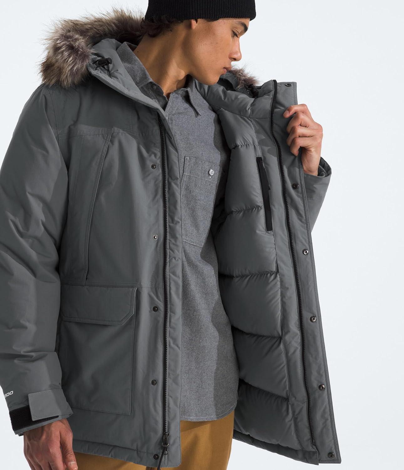 imageTHE NORTH FACE Mens McMurdo Parka Waterproof Winter Jacket 600 Fill Waterfowl Down Insulation Adjustable 3 Piece HoodSmoked PearlSmoked Pearl