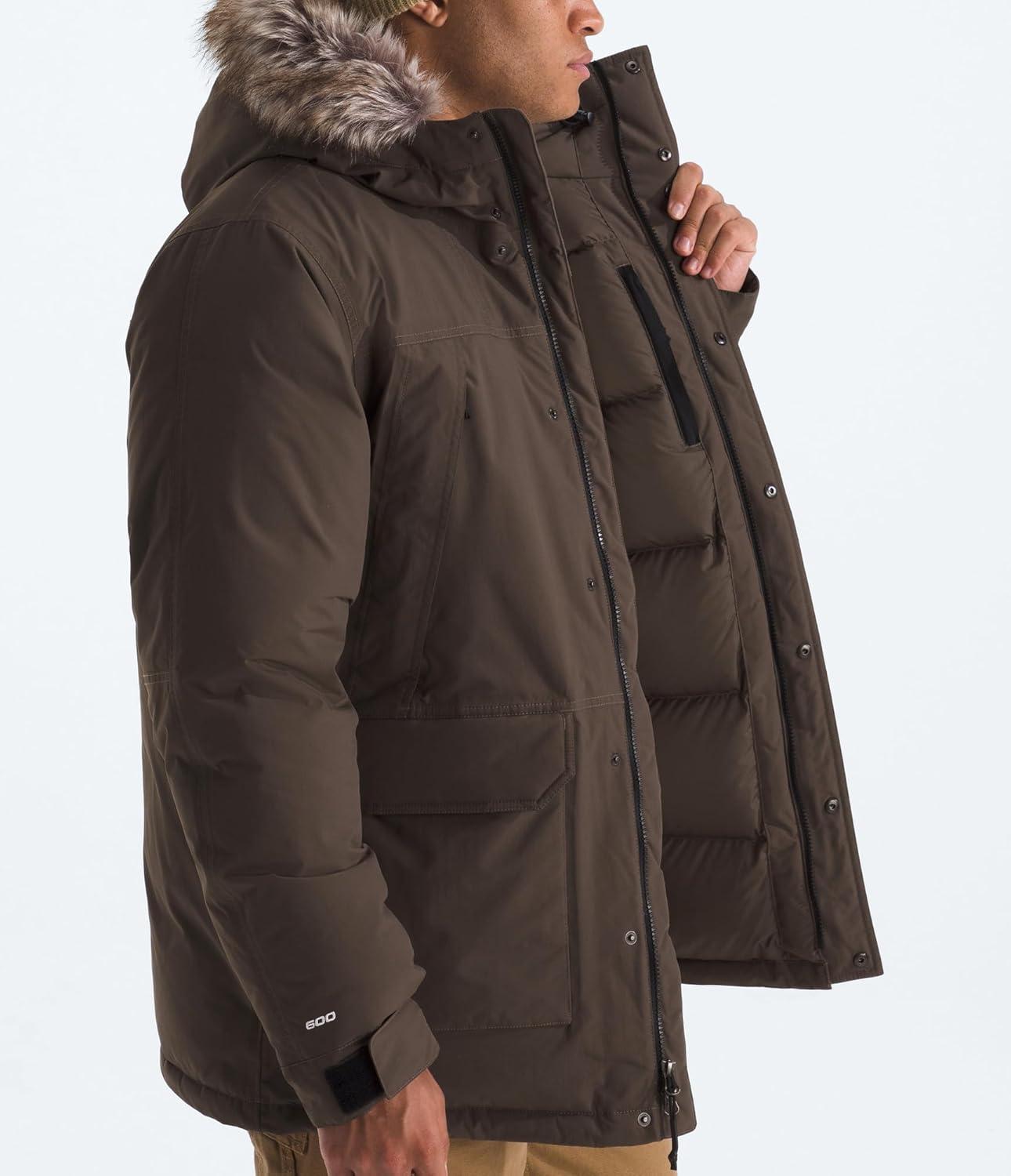 imageTHE NORTH FACE Mens McMurdo Parka Waterproof Winter Jacket 600 Fill Waterfowl Down Insulation Adjustable 3 Piece HoodSmokey Brown