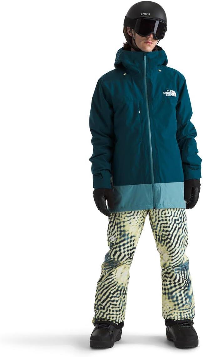 imageTHE NORTH FACE Mens Thermoball Eco Snow Triclimate Waterproof Insulated Ski Jacket Helmet Compatible Powder SkirtMidnight PetrolAlgae Blue