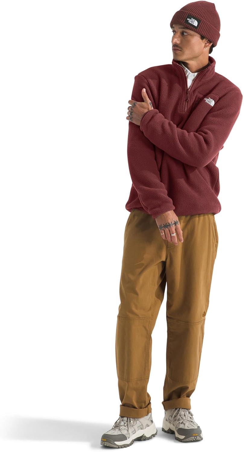 imageTHE NORTH FACE Mens Yumiori Quarter Zip Jacket Lightweight Fleece Coat With Embroidered Logo Secure Zip Chest PocketSumac