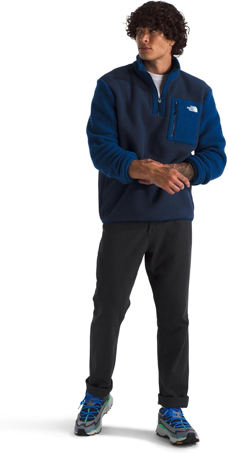 imageTHE NORTH FACE Mens Yumiori Quarter Zip Jacket Lightweight Fleece Coat With Embroidered Logo Secure Zip Chest PocketSummit NavyEstate BlueSummit Navy