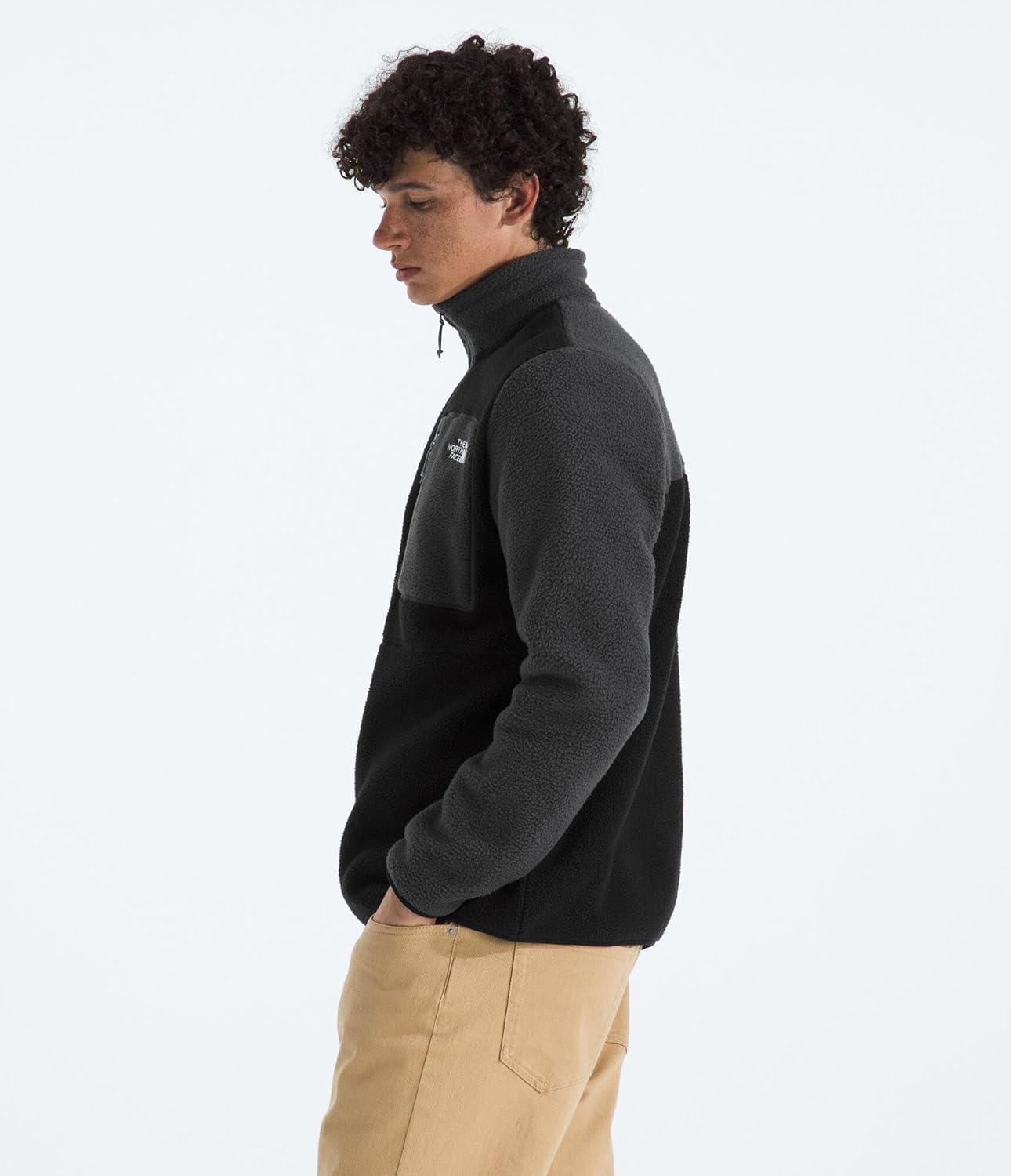 imageTHE NORTH FACE Mens Yumiori Quarter Zip Jacket Lightweight Fleece Coat With Embroidered Logo Secure Zip Chest PocketTnf BlackAsphalt GreyMonument Grey