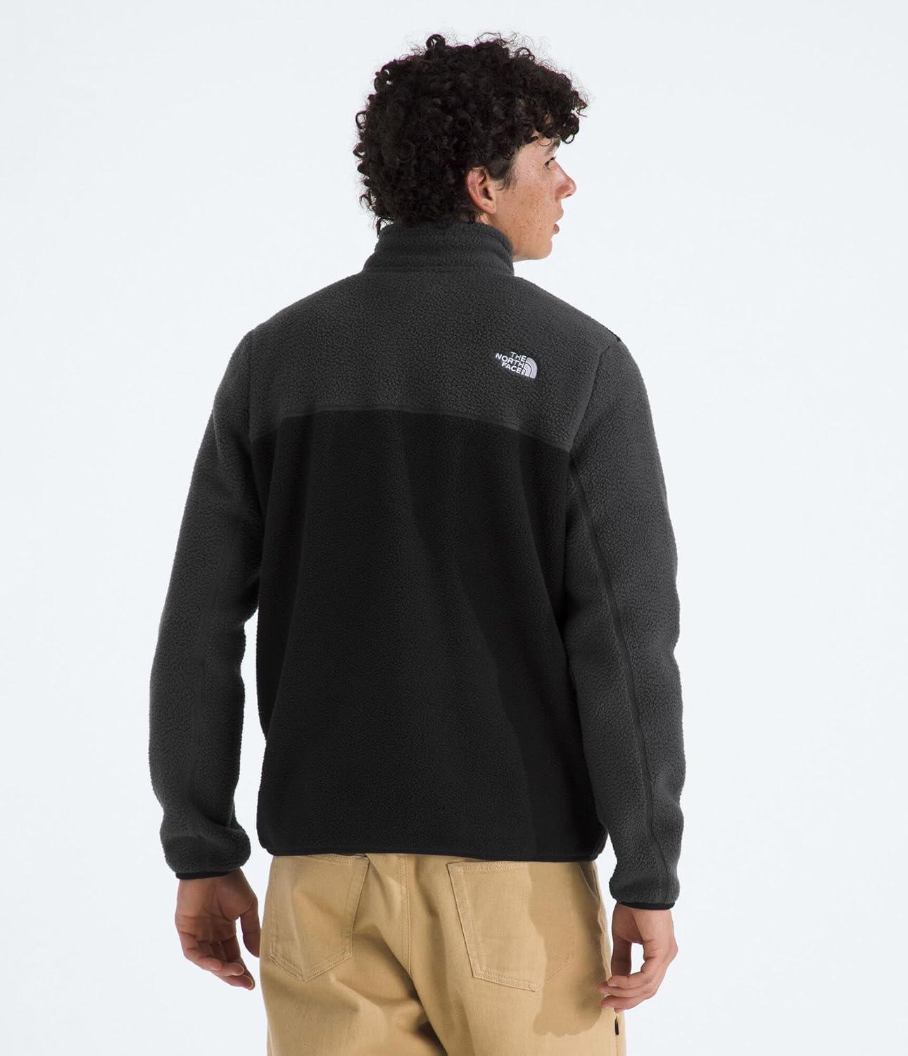 imageTHE NORTH FACE Mens Yumiori Quarter Zip Jacket Lightweight Fleece Coat With Embroidered Logo Secure Zip Chest PocketTnf BlackAsphalt GreyMonument Grey