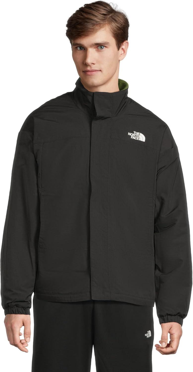 imageTHE NORTH FACE Mens Yumiori Reversible Jacket Water ampamp Wind Resistant Coat with Internal Cinch Cord ampamp Secure Zip PocketsTnf BlackWoodland Green