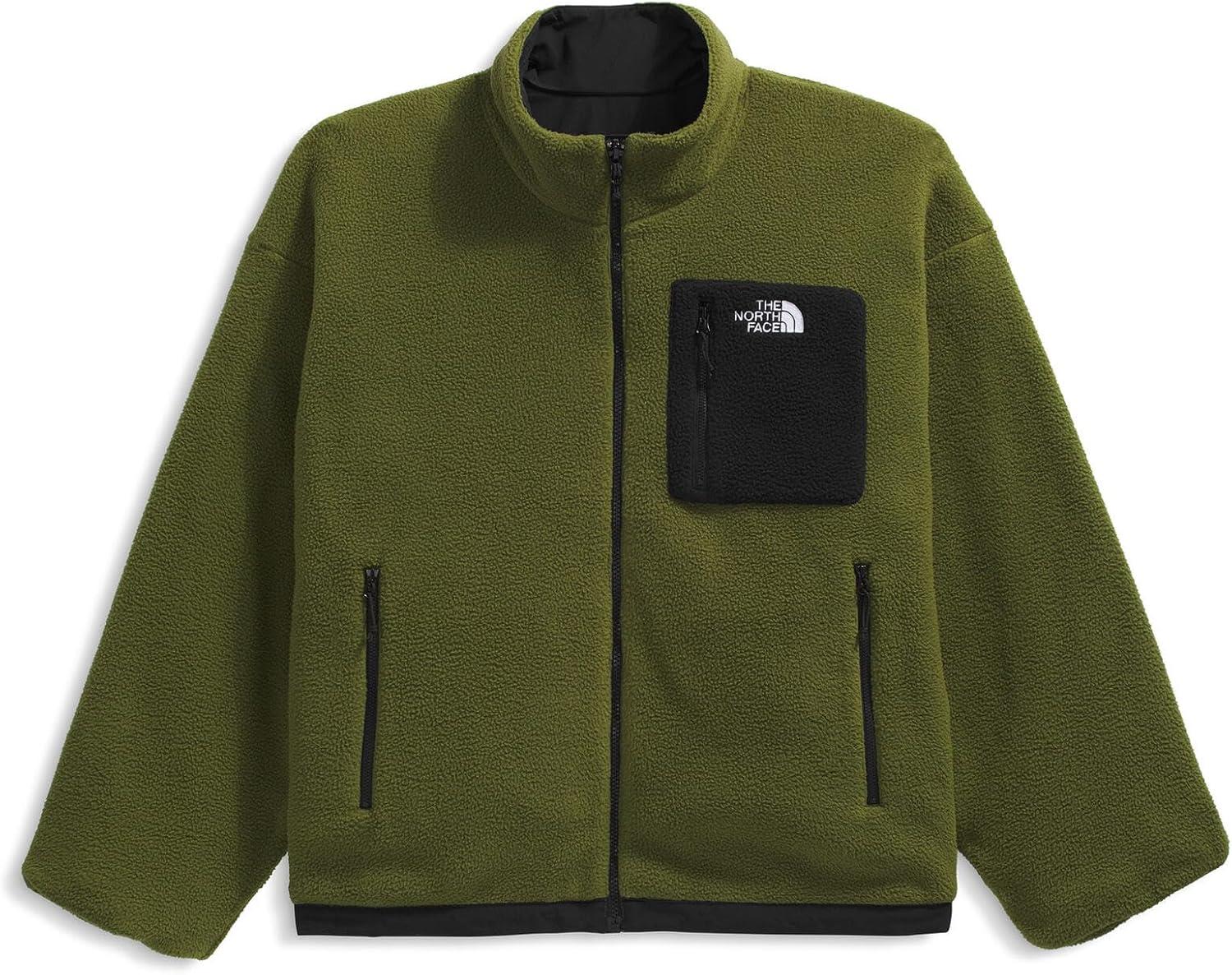 imageTHE NORTH FACE Mens Yumiori Reversible Jacket Water ampamp Wind Resistant Coat with Internal Cinch Cord ampamp Secure Zip PocketsTnf BlackWoodland Green