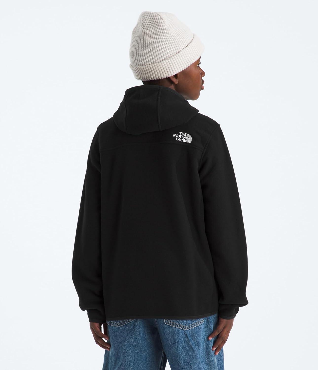 imageTHE NORTH FACE Teen Glacier Lightweight Full Zip Hooded Jacket 3 Piece Hood with SecureZip Hand PocketsTnf Black