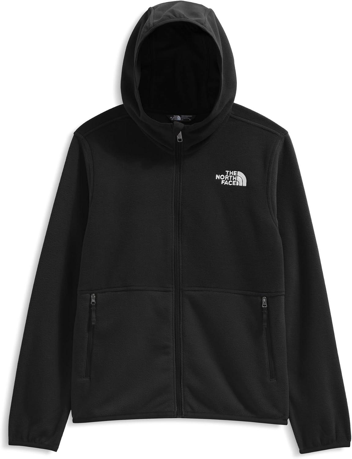 imageTHE NORTH FACE Teen Glacier Lightweight Full Zip Hooded Jacket 3 Piece Hood with SecureZip Hand PocketsTnf Black