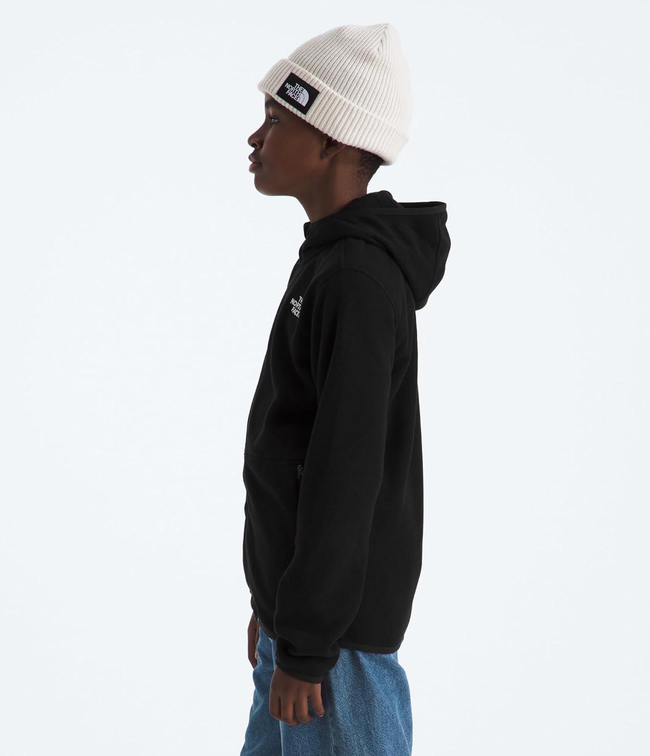 imageTHE NORTH FACE Teen Glacier Lightweight Full Zip Hooded Jacket 3 Piece Hood with SecureZip Hand PocketsTnf Black