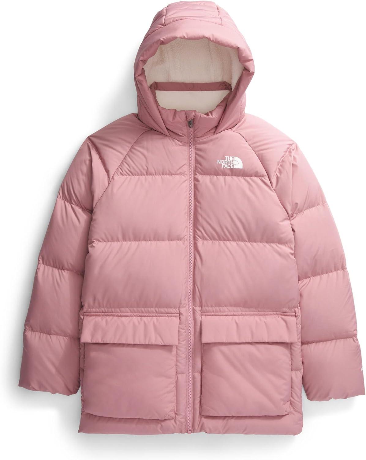 imageTHE NORTH FACE Teen North Down FleeceLined Short Parka 600 Fill Waterfowl Down Water Repellent Insulated Hood ampamp PocketsMauve