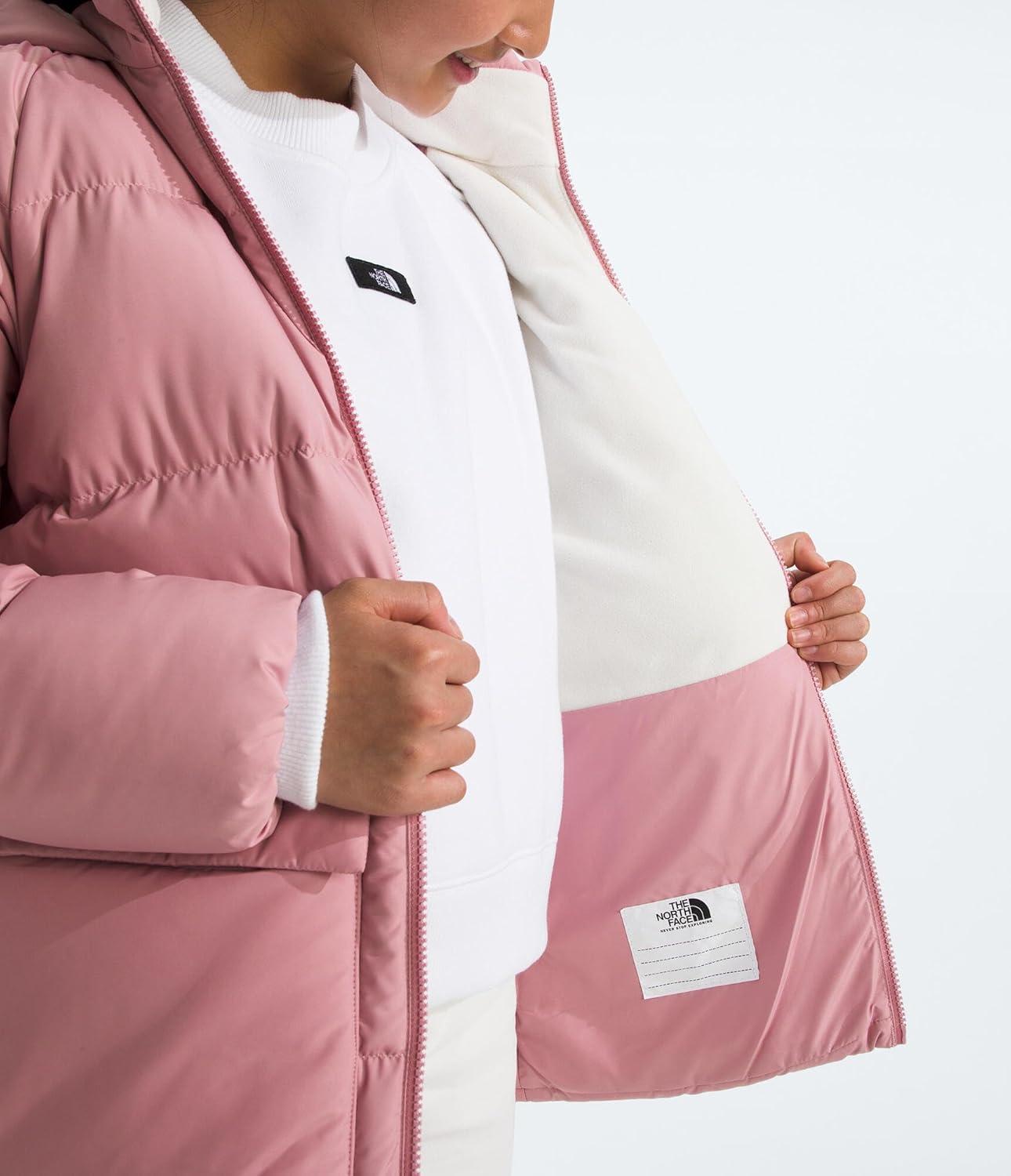 imageTHE NORTH FACE Teen North Down FleeceLined Short Parka 600 Fill Waterfowl Down Water Repellent Insulated Hood ampamp PocketsMauve