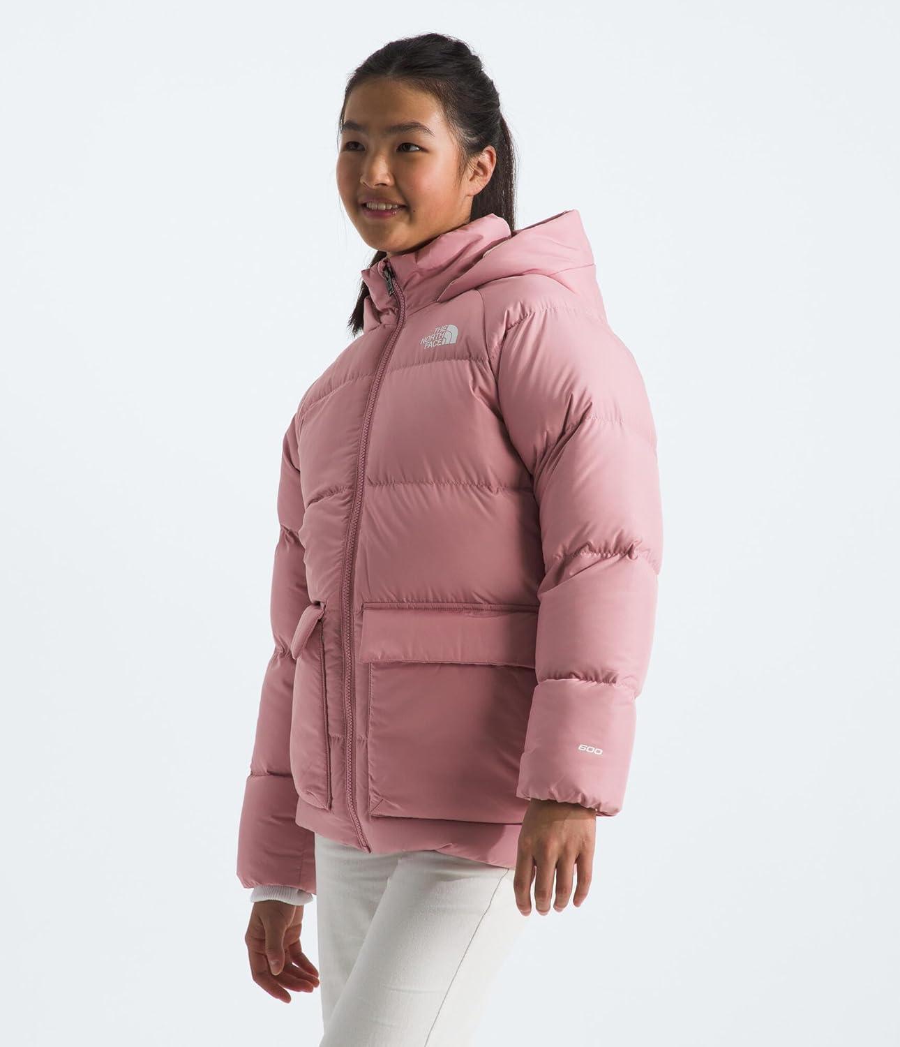imageTHE NORTH FACE Teen North Down FleeceLined Short Parka 600 Fill Waterfowl Down Water Repellent Insulated Hood ampamp PocketsMauve