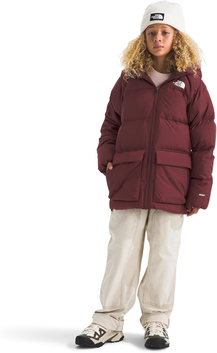 imageTHE NORTH FACE Teen North Down FleeceLined Short Parka 600 Fill Waterfowl Down Water Repellent Insulated Hood ampamp PocketsSumac
