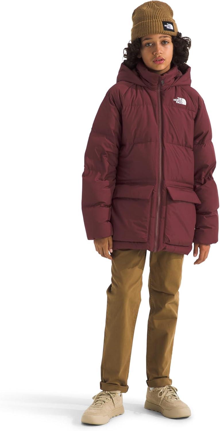 imageTHE NORTH FACE Teen North Down FleeceLined Short Parka 600 Fill Waterfowl Down Water Repellent Insulated Hood ampamp PocketsSumac