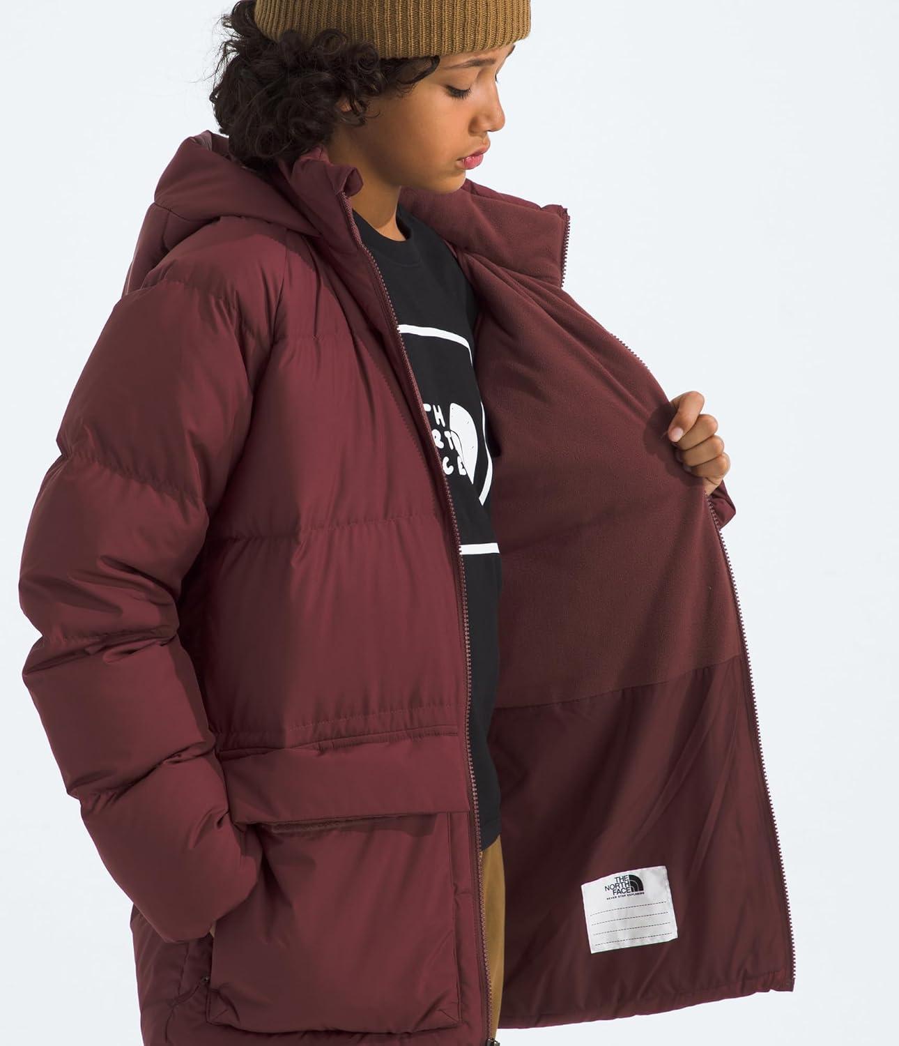 imageTHE NORTH FACE Teen North Down FleeceLined Short Parka 600 Fill Waterfowl Down Water Repellent Insulated Hood ampamp PocketsSumac