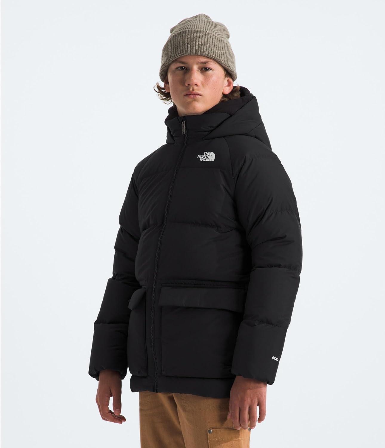 imageTHE NORTH FACE Teen North Down FleeceLined Short Parka 600 Fill Waterfowl Down Water Repellent Insulated Hood ampamp PocketsTnf Black