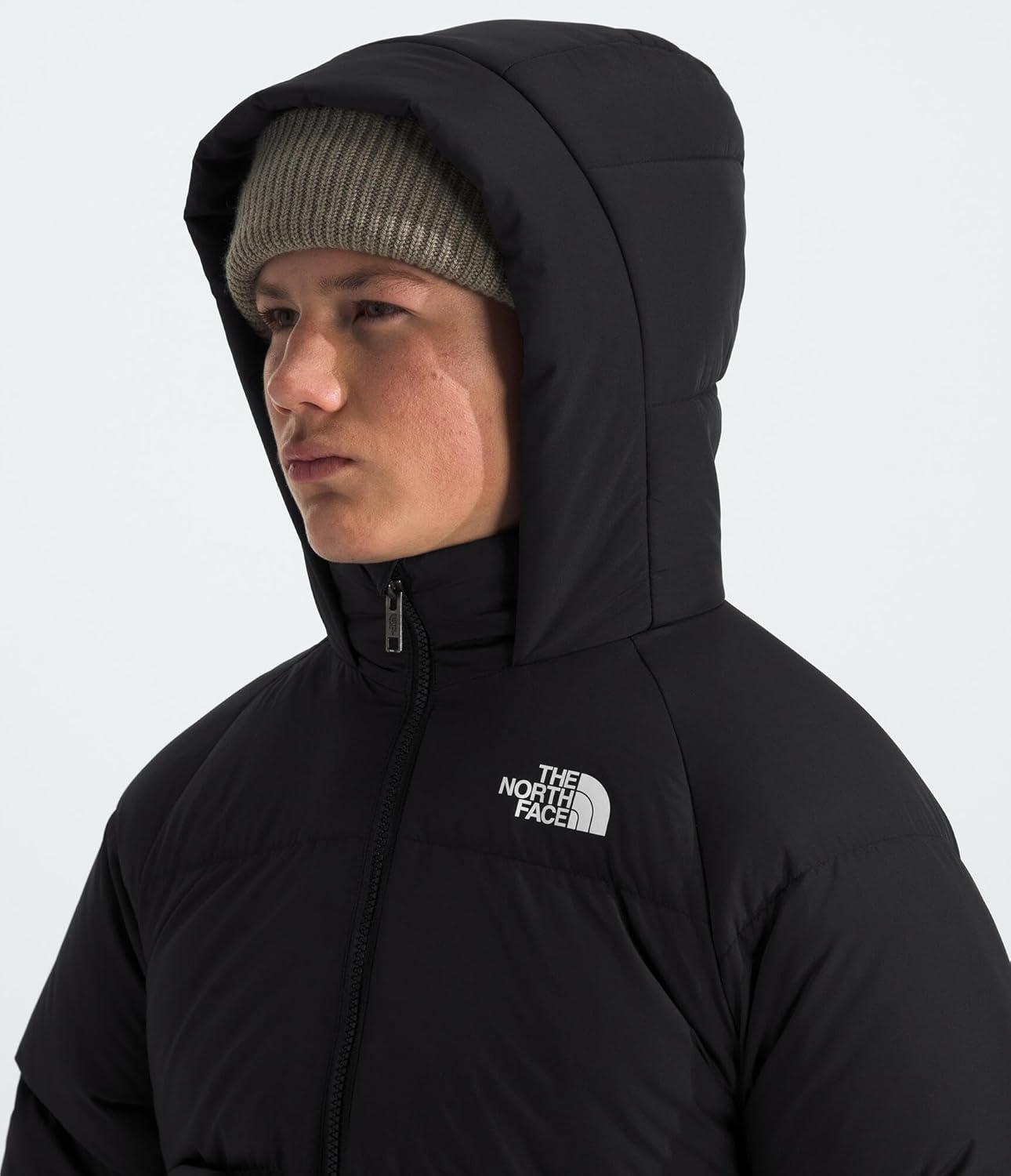 imageTHE NORTH FACE Teen North Down FleeceLined Short Parka 600 Fill Waterfowl Down Water Repellent Insulated Hood ampamp PocketsTnf Black