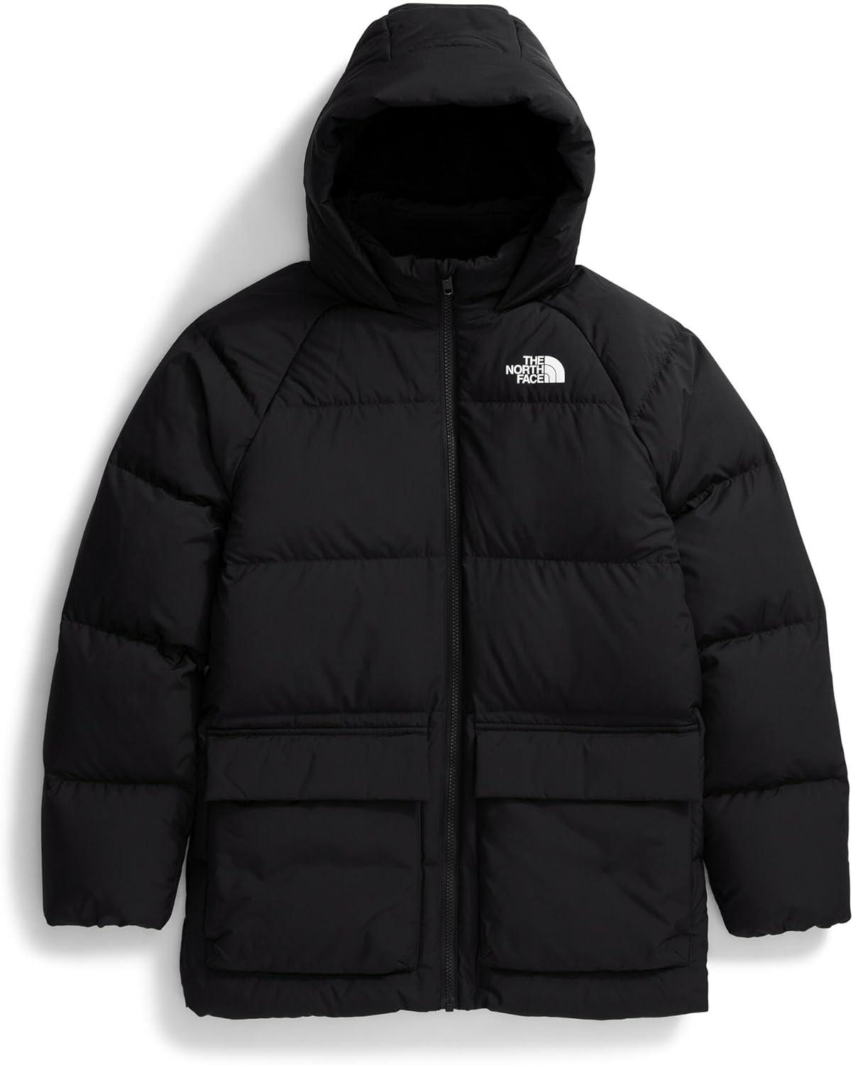 imageTHE NORTH FACE Teen North Down FleeceLined Short Parka 600 Fill Waterfowl Down Water Repellent Insulated Hood ampamp PocketsTnf Black