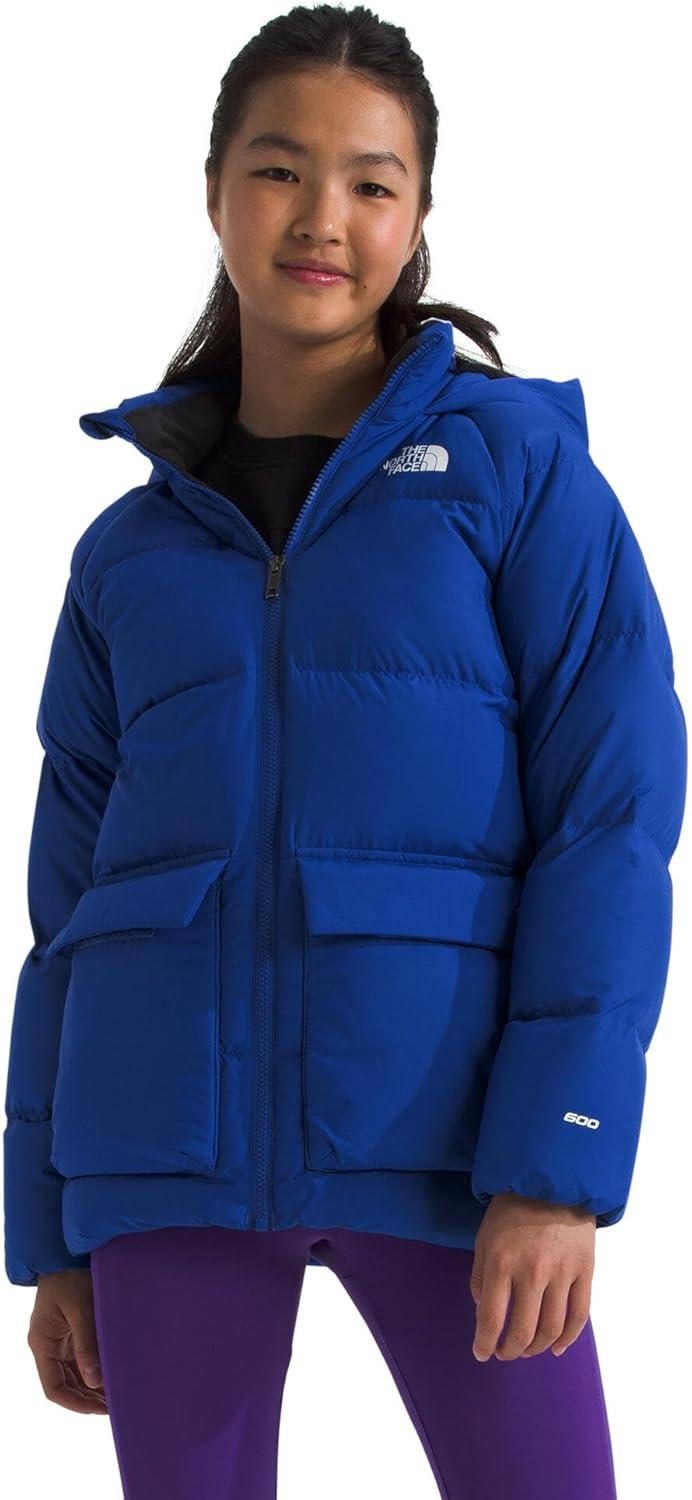 imageTHE NORTH FACE Teen North Down FleeceLined Short Parka 600 Fill Waterfowl Down Water Repellent Insulated Hood ampamp PocketsTnf Blue