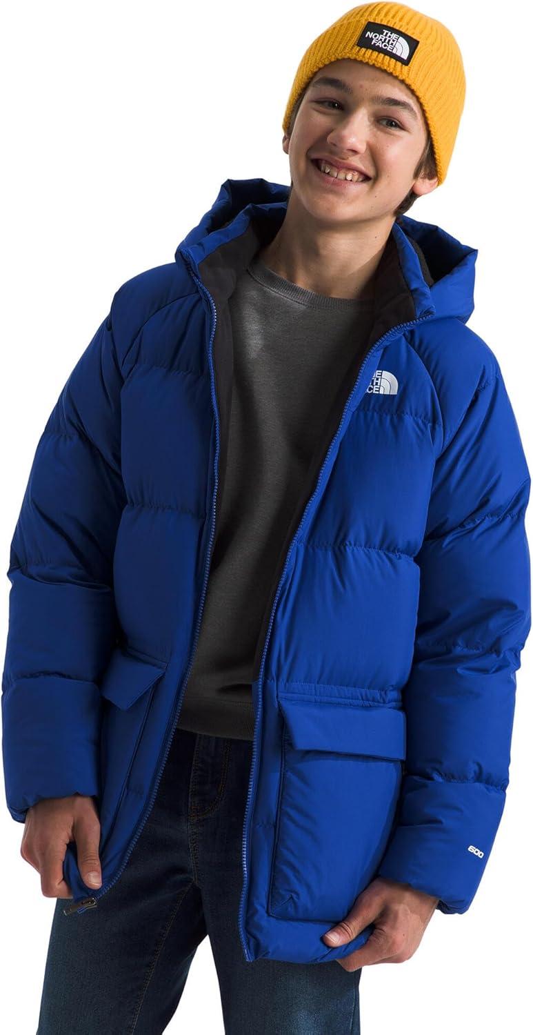 imageTHE NORTH FACE Teen North Down FleeceLined Short Parka 600 Fill Waterfowl Down Water Repellent Insulated Hood ampamp PocketsTnf Blue