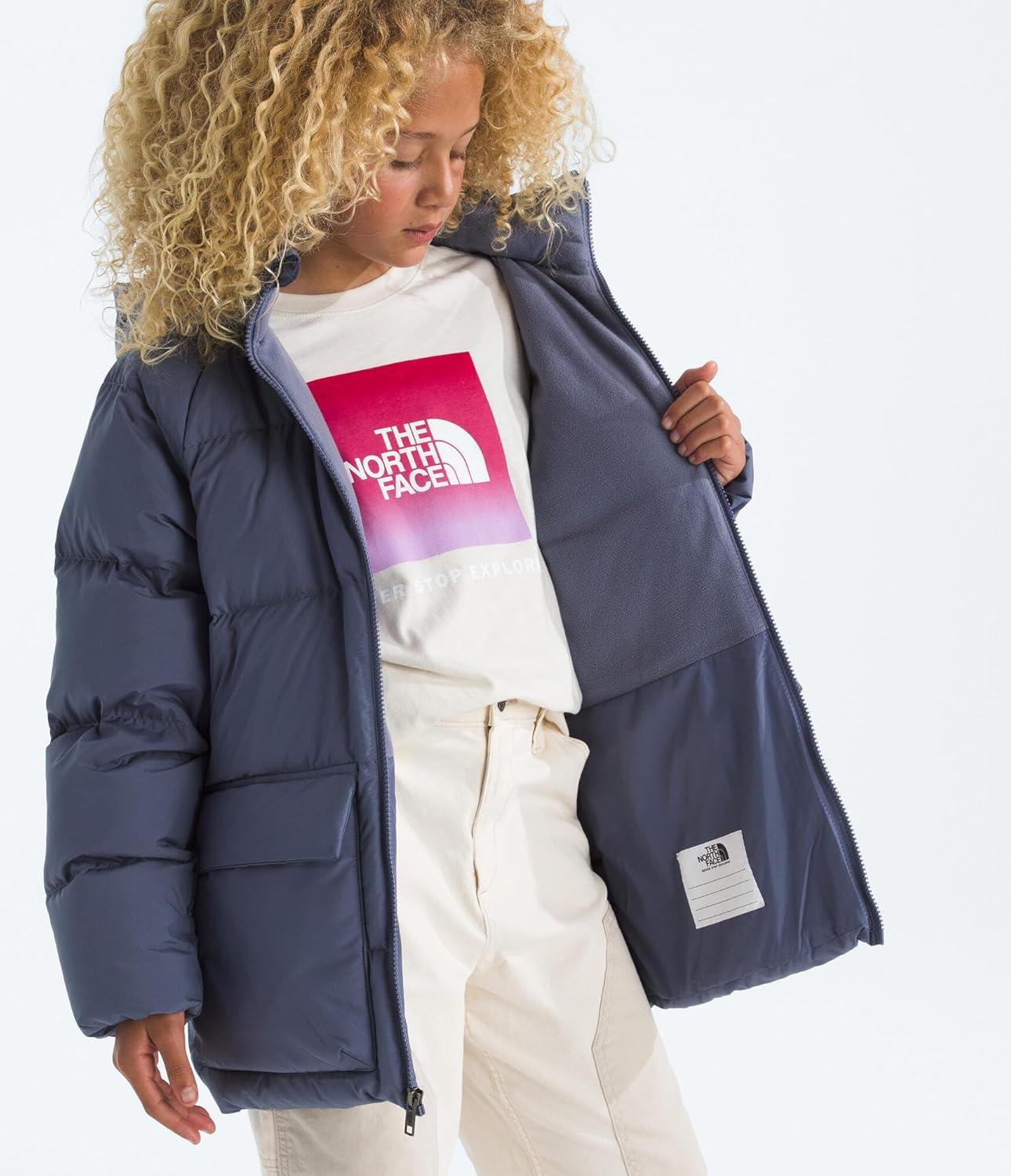 imageTHE NORTH FACE Teen North Down FleeceLined Short Parka 600 Fill Waterfowl Down Water Repellent Insulated Hood ampamp PocketsTwilight Galaxy